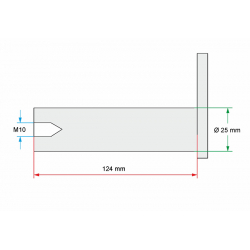 3008009H Svornjak s podmazivanjem 25x124 mm MBB Palfinger